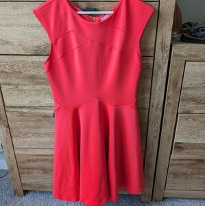 Ted Baker coral red neoprene dress